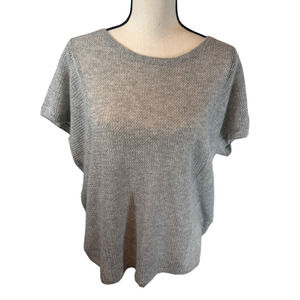Velvet Graham & Spencer Short Sleeve Heather Gray Cashmere Sweater Medium